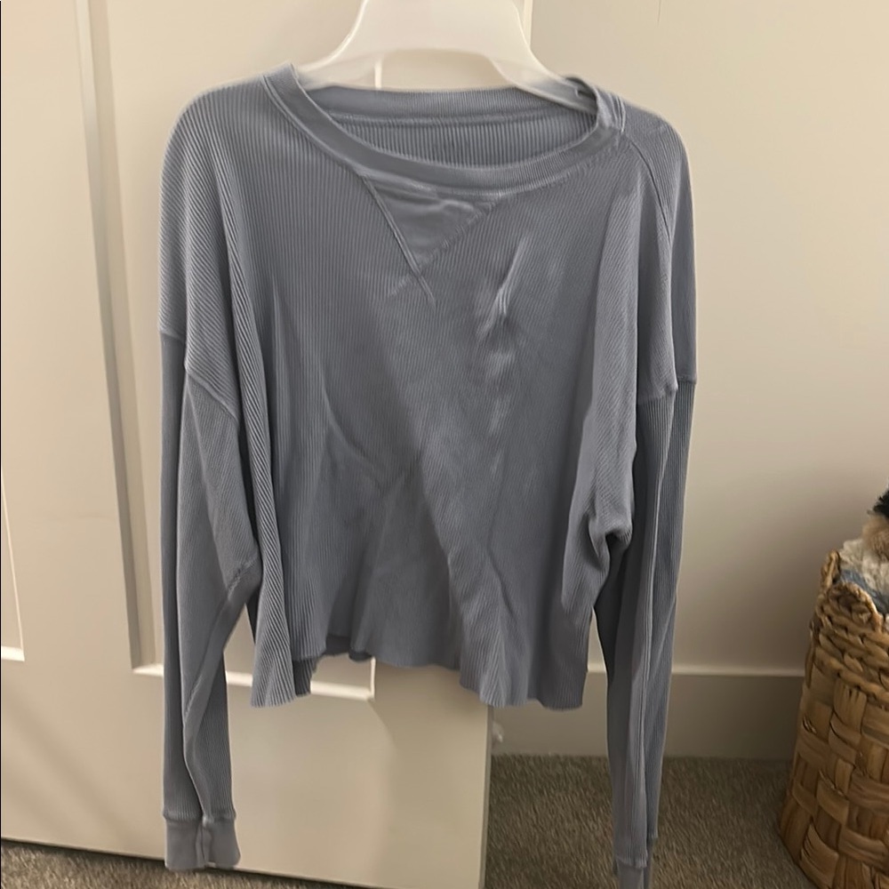 Brandy Melville blue Crop Sweatshirt Relaxed Fit